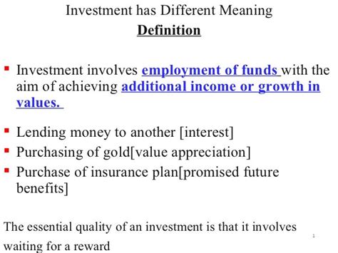 An Introduction To Investment