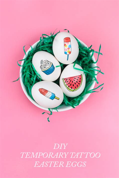 Diy Temporary Tattoo Easter Eggs The Crafted Life