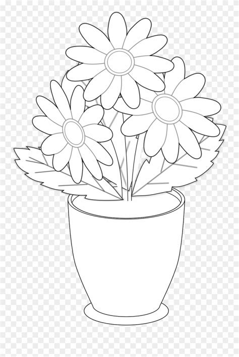 Sunflower Easy Flower Vase Drawing Images With Colour Download Flower
