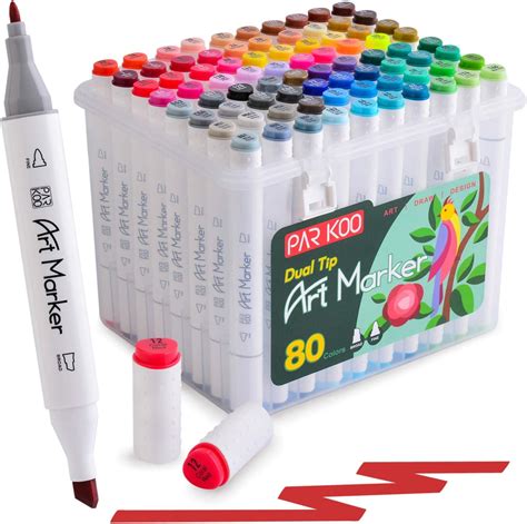 80 Colors Oily Alcohol Twin Tips Art Markers Pens Fine Broad Pens Set