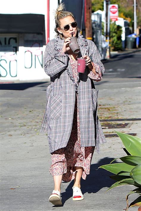 Kate Hudson In A Raquel Allegra Coat And Charlotte Olympia Shoes In La