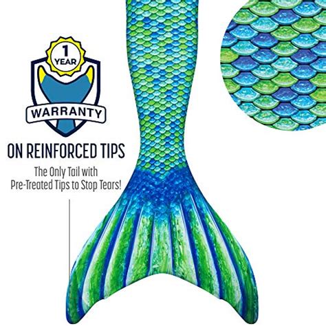 Fin Fun Mermaid Tail Only Reinforced Tips No Monofin Aussie Green