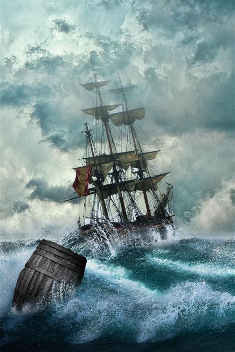 Pirate Ship In A Storm Zerkalovulcan