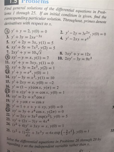 Solved Find General Solutions Of The Differential Equations