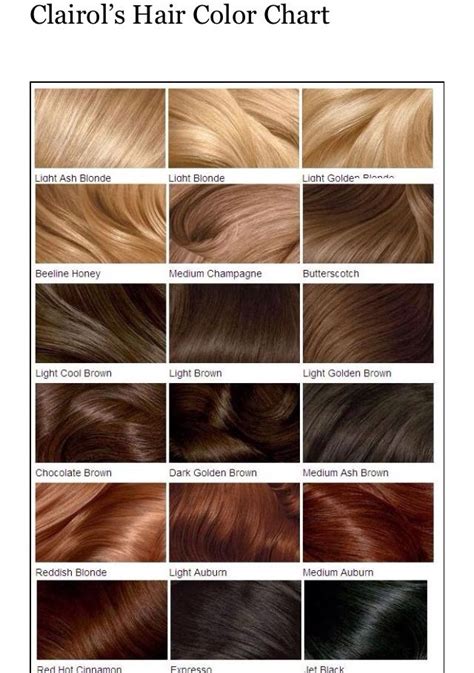 Light Auburn All The Way Clairol Hair Color Chart Hair