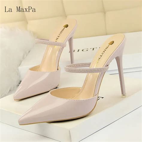 la maxpa high quality pointed toe elegant women pumps high heels concise casual women ultra high