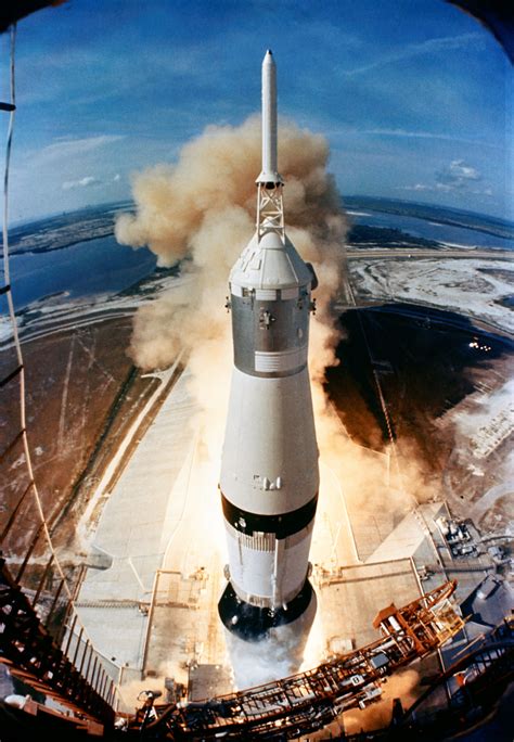 Launch Of Apollo 11 On July 16 1969 The Huge 363 Feet Tall Saturn V