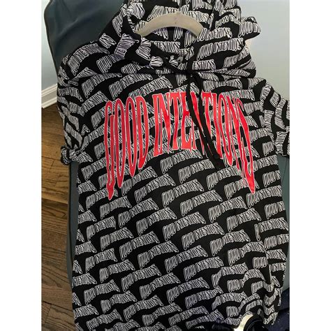 Vlone Nav X Vlone All Over Good Intentions Hoodie Large Grailed