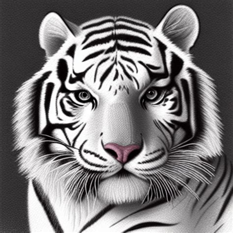 Dessin réaliste de tigre blanc Creative Fabrica