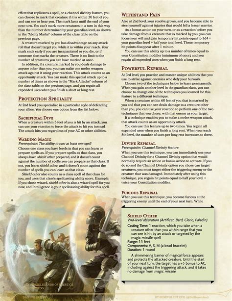 The Guardian Prestige Class DND Unleashed A Homebrew Expansion For