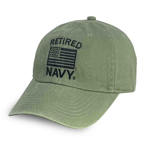 Us Navy Retired Embroidered Usa Flag Hat