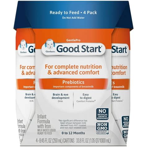 Pack Of 8 Gerber Good Start Gentlepro Non Gmo Ready To Feed Infant