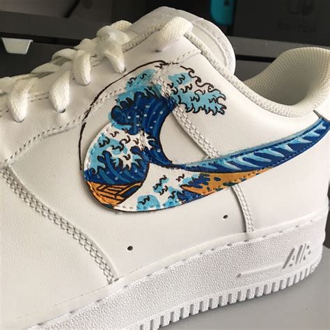 Custom Nike Air Force 1 Grande Vague De Kanagawa Hokusai Etsy