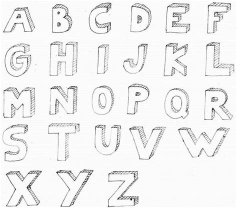 Each letter template is in black outline with grey shades on the sides of. 3D Bubble Letter Alphabet For Kids | graffiti | Pinterest ...
