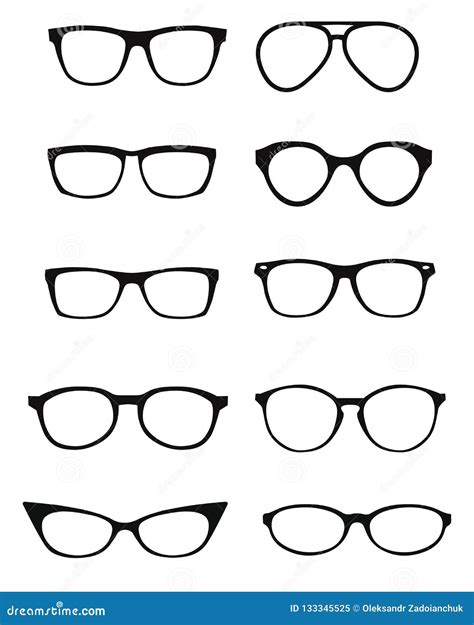 A Set Of Glasses Isolated Vector Glasses Model Icons Sunglasses