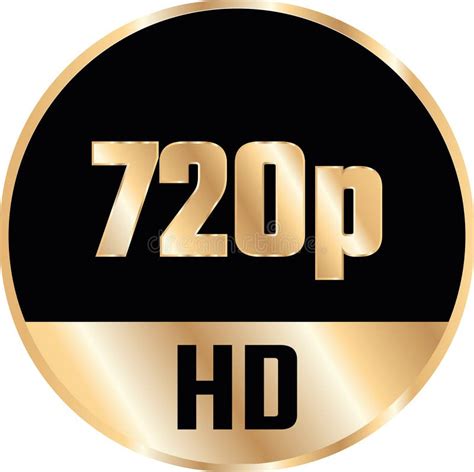720k Icon Qhd Tv Ultra Thin Vector Illustration Gold And Black Style