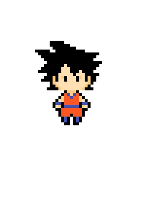 Pixilart Dragon Ball Son Goku By Dehira Pixel Art Pattern Anime
