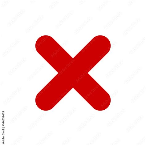 Red X Mark Icon Cross Symbol Isolated On White Background Vector
