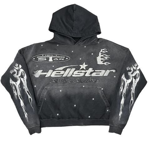 Hellstar Racer Hooded Sweatshirt Vintage Black Ebay
