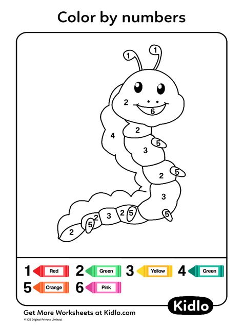 Color By Numbers Insects Worksheet 07