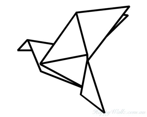 Origami Vogel Zeichnung