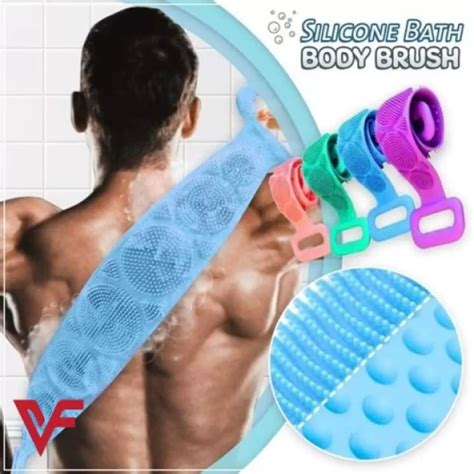 Buy Silicone Bath Belt Body Wash Body Scrubber Belt With Double Side Shower Belt Back Scrubber