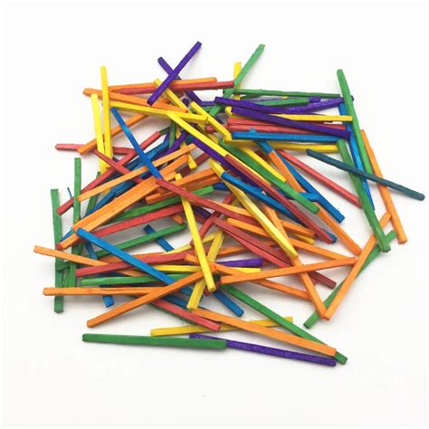 100pcs Natural Colored Wooden Matchsticks Diy Craft Match Sticks Mini