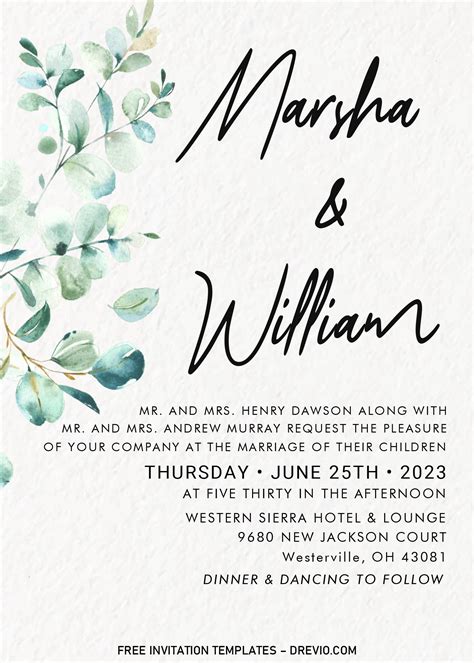 Modern Wedding Invitation Templates Editable With Ms Word Download