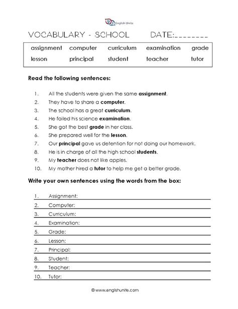 Sixth Grade Vocabulary Worksheets Englishlinx Com Vocabulary