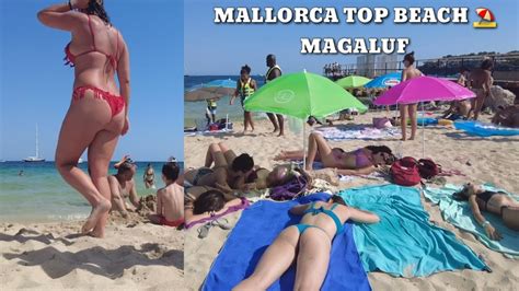 K TOPLESS MALLORCA BEACH MAGALUF BEACH TOUR BEACH WALK SPAIN YouTube