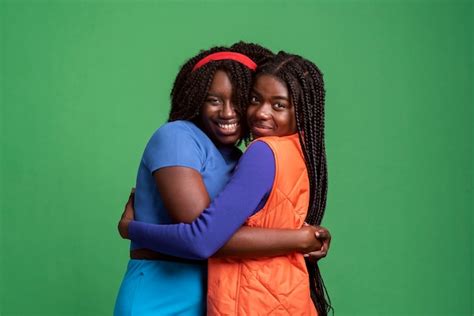 Free Photo Portrait Of Lesbian Couple Posing Together