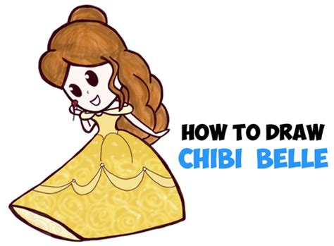 How To Draw Cute Baby Chibi Belle From Beauty And The Beast Easy