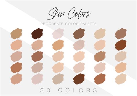 Skin Color Palette Procreate Swatches Ipad Greenery Etsy Norway
