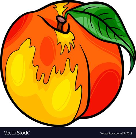 Peach Fruit Cartoon Royalty Free Vector Image Vectorstock