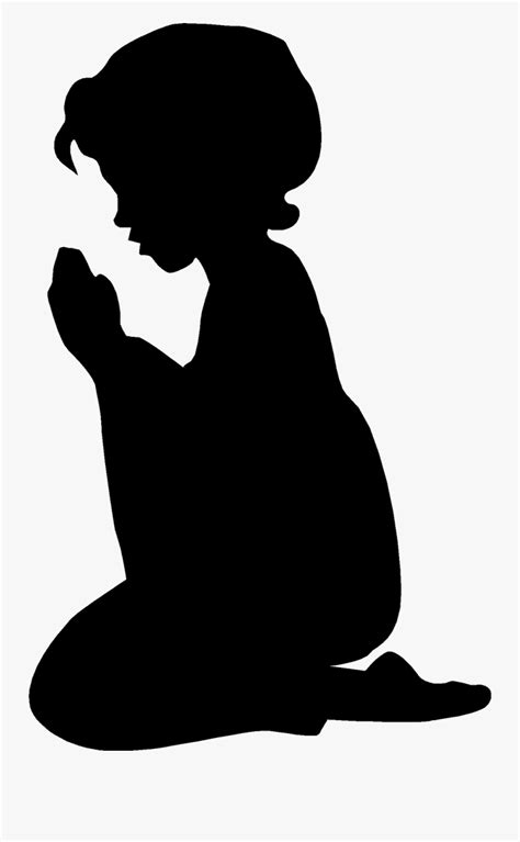 Kneeling Silhouette Clip Art Child Praying Free Transparent Clipart