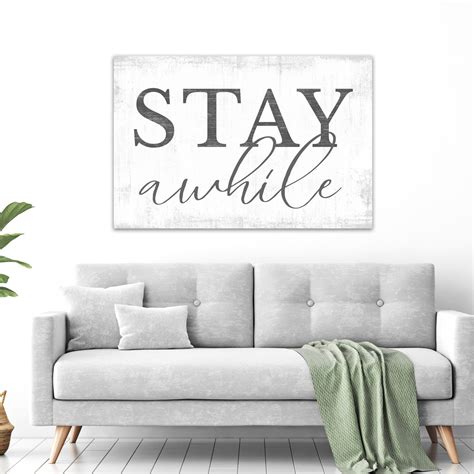Large Stay Awhile Sign Stay A While Etsy