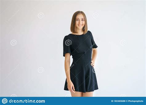 Smiling cactus in dry desert, vector graphics. Portrait Of A Happy Cute Woman In A Black Dress On A White ...