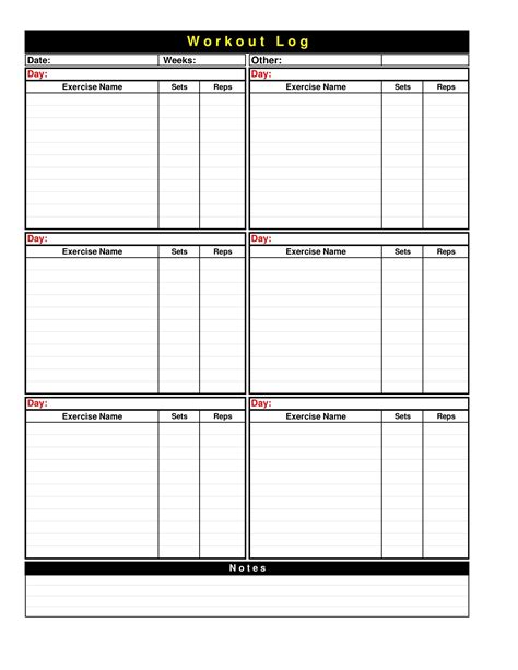 Workout Log Book Template 28 Log Templates Sample Templates