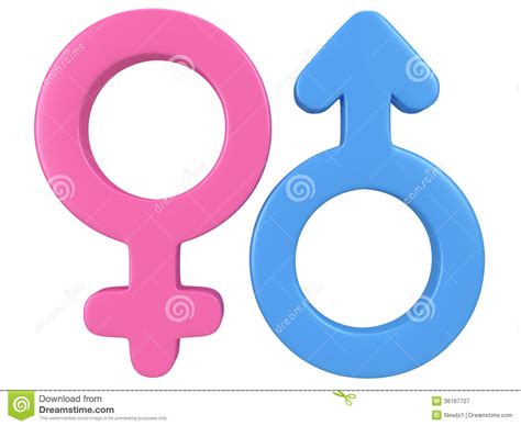 3d Illustration Of Male And Female Signs Royalty Free