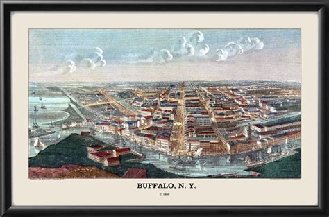 Buffalo Ny 1850 Vintage City Maps