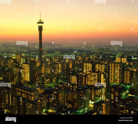 Hillbrow With 269 M Strydom Tower At Sunset Johannesburg Gauteng