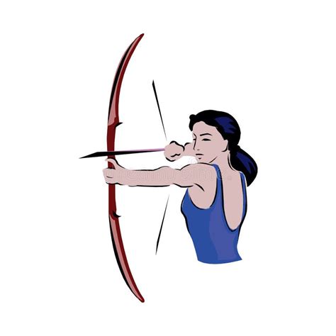 Archery Athlete With Compound Bow Vector Illustration Isolated On