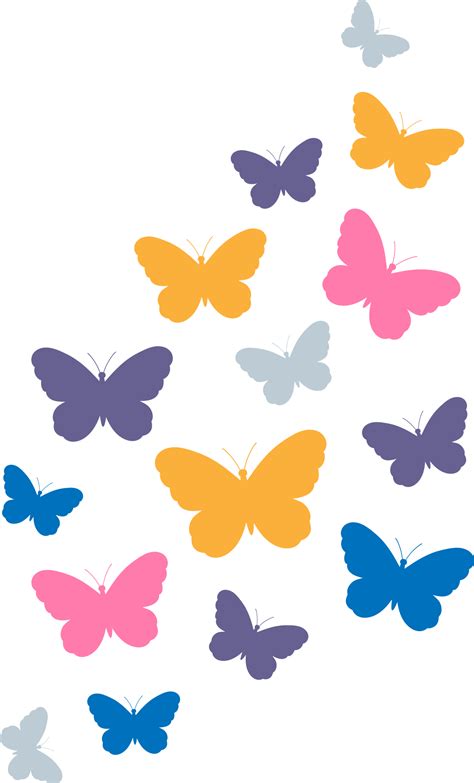 Sticker Papillon Papillons Multicolores Volant TenStickers