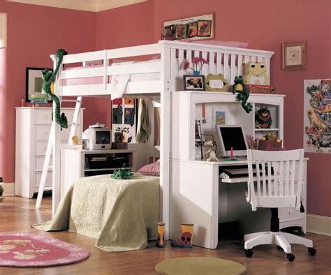 Coaster loft bed full size work station. 20 Charming Selections of White Loft Beds with Desk