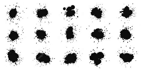 Premium Vector Abstract Black Ink Splashes Collection
