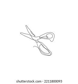 Continuous Line Drawing Scissor Illustration Stock Vector Royalty Free