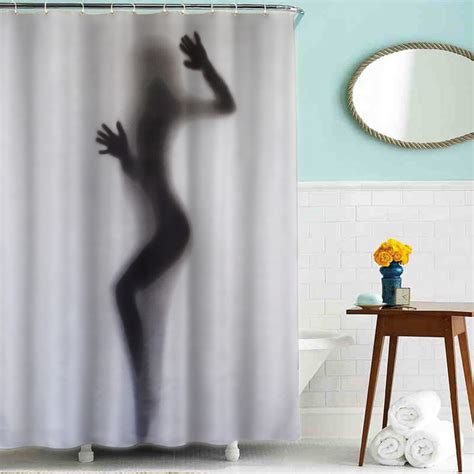 Aliexpress Com Buy Waterproof Women Shadow Shower Curtain With Hooks