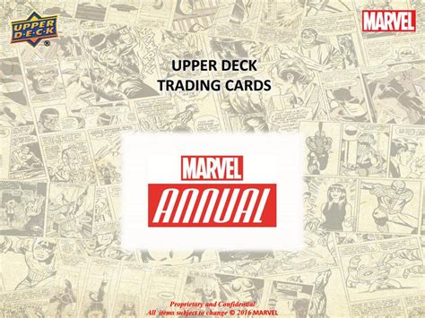 A secondary market exists on single card and set sales. Marvel Annual Trading Cards Box (Upper Deck 2016) (Presell) | DA Card World