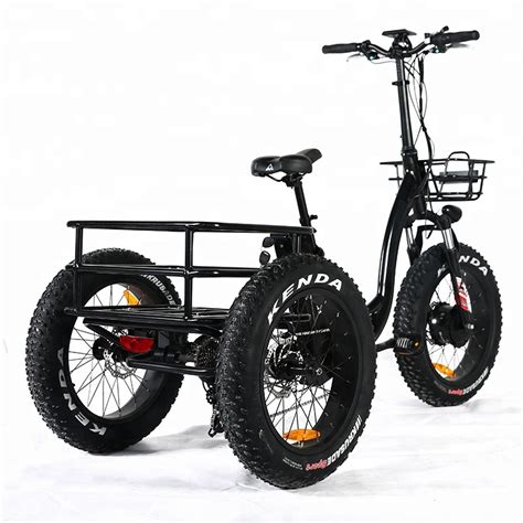 48v 500w 3 Three Wheel Fat Tire Cargo Electric Tricycle Bike For Adult