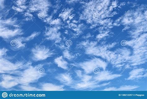 Cirrus Clouds High In The Blue Sky Stock Image Image Of Light Clear